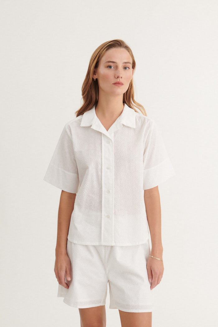 Basic Apparel Lotus SS Shirt Skjorter 423 Bright White